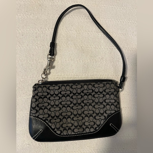 Coach Black and Gray Signature Wristlet - Picture 4 of 4